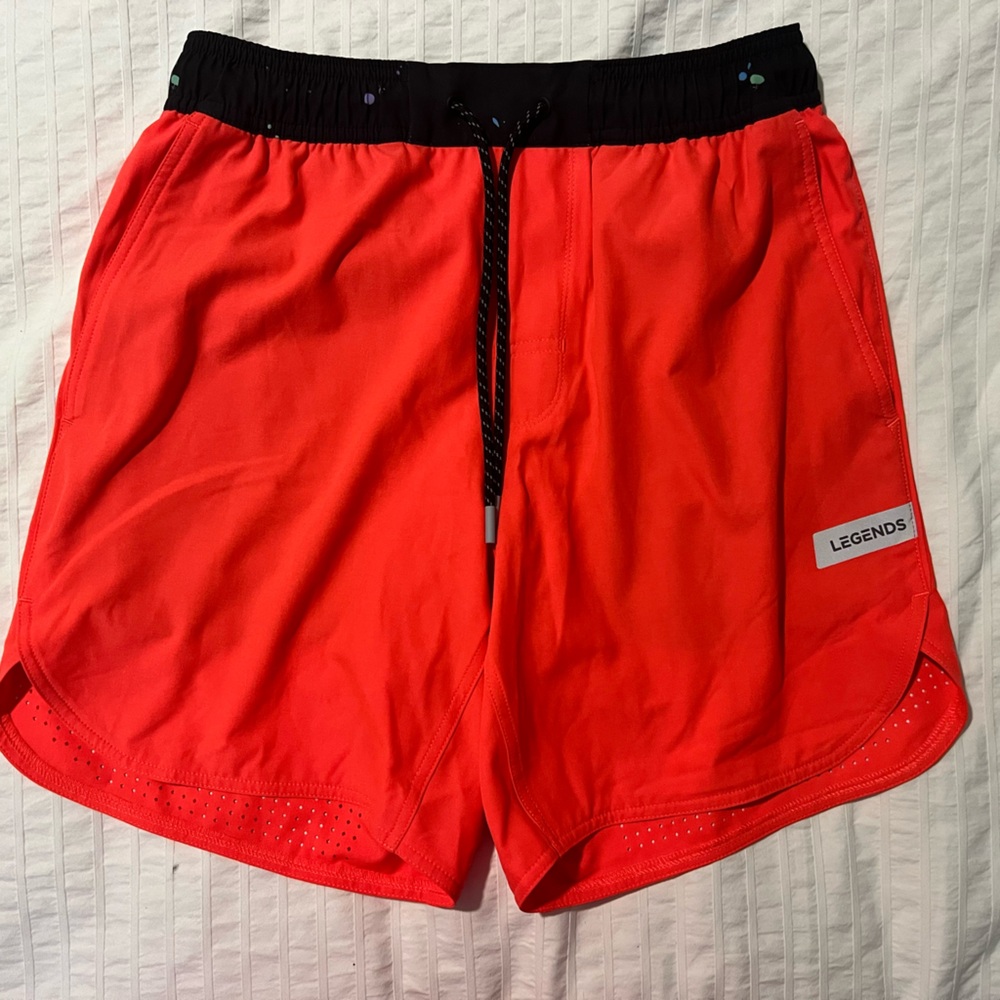 LEGENDS: Men's S bright coral Athletic Luka 5” Shorts
